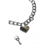 Серебристый ошейник Embrace с ключиком - Lola Games - купить с доставкой в Петрозаводске