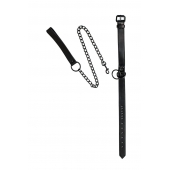 Черный ошейник Sin с поводком - Lola Games - купить с доставкой в Петрозаводске