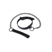 Черный ошейник Sin с поводком - Lola Games - купить с доставкой в Петрозаводске