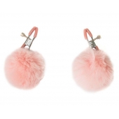 Зажимы на соски Angelic с розовыми меховыми шариками - Lola Games - купить с доставкой в Петрозаводске
