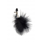 Зажимы на соски с черным пухом Euphoric - Lola Games - купить с доставкой в Петрозаводске