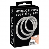 Набор из 3 эрекционных колец под металл Metallic Silicone Cock Ring Set - Orion - в Петрозаводске купить с доставкой