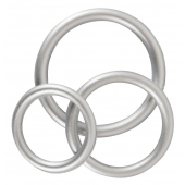 Набор из 3 эрекционных колец под металл Metallic Silicone Cock Ring Set - Orion - в Петрозаводске купить с доставкой