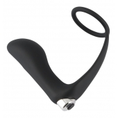 Черное эрекционное кольцо с анальной вибропробкой Vibrating Ring   Plug - Orion - в Петрозаводске купить с доставкой