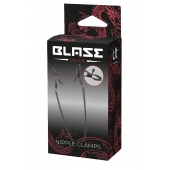 Черные зажимы на соски на цепочке BLAZE DELUXE NIPPLE CLAMPS - Dream Toys - купить с доставкой в Петрозаводске