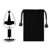 Серебристая анальная пробка с прозрачным стразом - 7,2 см. - Anal Jewelry Plug - купить с доставкой в Петрозаводске