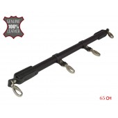 Черная металлическая распорка с кожаными ремешками и карабинами - 65 см. - Sitabella - купить с доставкой в Петрозаводске
