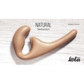 Бежевый безремневой страпон Seduction - 20,5 см. - Lola Games - купить с доставкой в Петрозаводске