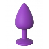 Фиолетовая анальная пробка со стразом Her Little Gem Large Plug - 9,5 см. - Pipedream - купить с доставкой в Петрозаводске