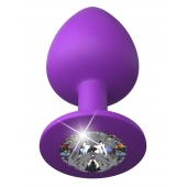 Фиолетовая анальная пробка со стразом Her Little Gem Large Plug - 9,5 см. - Pipedream - купить с доставкой в Петрозаводске