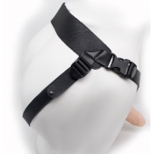 Пустотелый фаллопротез-реалистик на ремешках с заклепками - 17 см. - LOVETOY (А-Полимер) - купить с доставкой в Петрозаводске