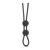 Черное двойное эрекционное лассо Silicone Double Loop Cock Ring - Blush Novelties - в Петрозаводске купить с доставкой