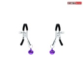 Оригинальные зажимы на соски с фиолетовыми шариками - Notabu - купить с доставкой в Петрозаводске