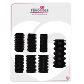 Набор из 7 черных насадок PENIS SLEEVES SET - Dream Toys - в Петрозаводске купить с доставкой