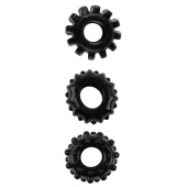 Набор из 3 черных эрекционных колец SET OF 3 COCKRINGS - Dream Toys - в Петрозаводске купить с доставкой