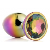 Голографическая анальная втулка с радужным кристаллом - 7,1 см. - Dream Toys - купить с доставкой в Петрозаводске