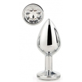 Серебристая анальная втулка с прозрачным кристаллом - 7,1 см. - Dream Toys - купить с доставкой в Петрозаводске
