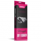 Серебристая плетка Struggle My Flogger с черной ручкой - 45 см. - Lovetoy - купить с доставкой в Петрозаводске
