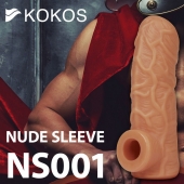 Телесная открытая насадка-реалистик с подхватом мошонки Nude Sleeve M - 12 см. - KOKOS - в Петрозаводске купить с доставкой