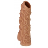Телесная насадка с венками и открытой головкой Nude Sleeve M - 12 см. - KOKOS - в Петрозаводске купить с доставкой