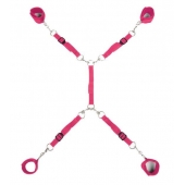 Ярко-розовый набор фиксаций на кровати Classic Bed Spreader - Lux Fetish - купить с доставкой в Петрозаводске