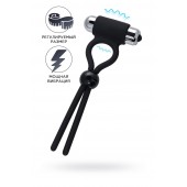 Черное эрекционное лассо Ect с виброэлементом - A-toys - в Петрозаводске купить с доставкой