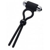 Черное эрекционное лассо Ect с виброэлементом - A-toys - в Петрозаводске купить с доставкой