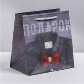 Ламинированный квадратный пакет «Мужской стиль» - 14 х 14 х 9 см. - Сима-Ленд - купить с доставкой в Петрозаводске