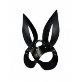 Черная кожаная маска зайки Miss Bunny - БДСМ Арсенал - купить с доставкой в Петрозаводске