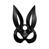 Черная кожаная маска зайки Miss Bunny - БДСМ Арсенал - купить с доставкой в Петрозаводске