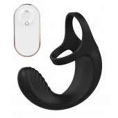 Черный анальный стимулятор с эрекционными кольцами Remote Couple Teaser - Dream Toys - в Петрозаводске купить с доставкой
