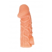 Телесная закрытая насадка с венками Cock Sleeve Size L - 17,6 см. - KOKOS - в Петрозаводске купить с доставкой