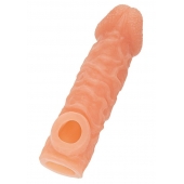 Телесная закрытая насадка с шершавой головкой Cock Sleeve Size L - 17,6 см. - KOKOS - в Петрозаводске купить с доставкой