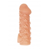 Телесная закрытая насадка с пучками шишечек Cock Sleeve Size M - 15,6 см. - KOKOS - в Петрозаводске купить с доставкой