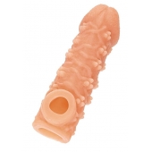 Телесная закрытая насадка с пучками шишечек Cock Sleeve Size M - 15,6 см. - KOKOS - в Петрозаводске купить с доставкой