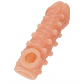 Телесная закрытая насадка с шариками Cock Sleeve Size S - 13,8 см. - KOKOS - в Петрозаводске купить с доставкой