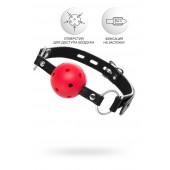 Красный кляп-шар на черных ремешках - ToyFa - купить с доставкой в Петрозаводске