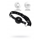 Черный кляп-шар на кожаных ремешках Anonymo - ToyFa - купить с доставкой в Петрозаводске