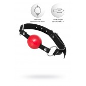 Красный кляп-шар на черных ремешках Anonymo - ToyFa - купить с доставкой в Петрозаводске