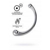 Серебристый двусторонний металлический дилдо - 21 см. - ToyFa