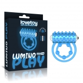 Голубое, светящееся в темноте виброкольцо Lumino Play Vibrating Penis Ring - Lovetoy - в Петрозаводске купить с доставкой