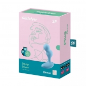 Голубой анальный вибростимулятор Deep Driver - 11,2 см. - Satisfyer - в Петрозаводске купить с доставкой