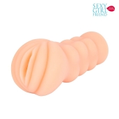 Телесный мастурбатор-вагина с комплектом эрекционных колец - Bior toys - в Петрозаводске купить с доставкой