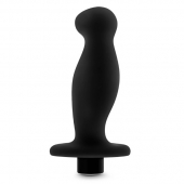 Черный анальный вибромассажёр Silicone Vibrating Prostate Massager 02 - 10,8 см. - Blush Novelties - в Петрозаводске купить с доставкой