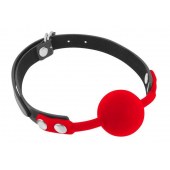 Красный кляп-шарик на черных ремешках - Fetish Tentation - купить с доставкой в Петрозаводске