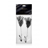 Зажимы для сосков с черными перьями Sweet Caress Feather Nipple Clumps - Sweet Caress - купить с доставкой в Петрозаводске