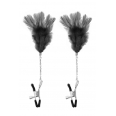 Зажимы для сосков с черными перьями Sweet Caress Feather Nipple Clumps - Sweet Caress - купить с доставкой в Петрозаводске