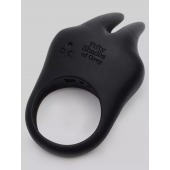 Черное эрекционное виброкольцо Sensation Rechargeable Vibrating Rabbit Love Ring - Fifty Shades of Grey - в Петрозаводске купить с доставкой