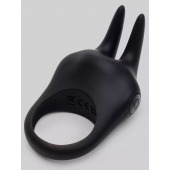 Черное эрекционное виброкольцо Sensation Rechargeable Vibrating Rabbit Love Ring - Fifty Shades of Grey - в Петрозаводске купить с доставкой