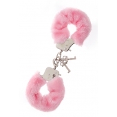 Металлические наручники с розовой меховой опушкой METAL HANDCUFF WITH PLUSH PINK - Dream Toys - купить с доставкой в Петрозаводске